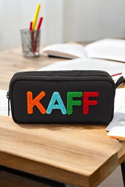 MUCCO 01108 لون أسود مقاوم للماء قماش بونديت قطيفة مطبوعة حامل قلم مزدوج العينين