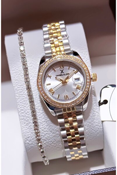 Daniel Klein Kadın Kol Saati Gold Çelik 3 Atm Su Geçirmez 2 Yıl Garantili Bil...
