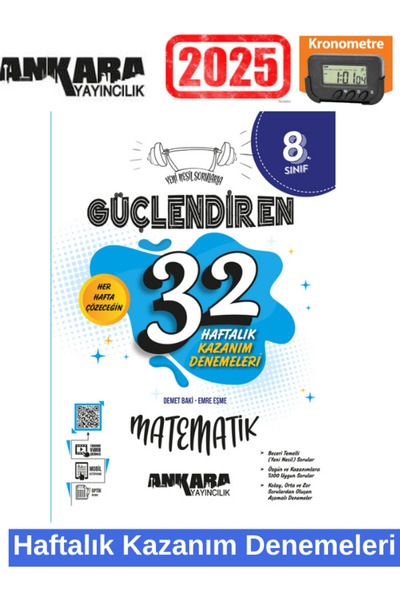 Ankara Yayıncılık Güçlendiren 2025 8.Sınıf Lgs Kazandıran Matematik 32 Haftal...