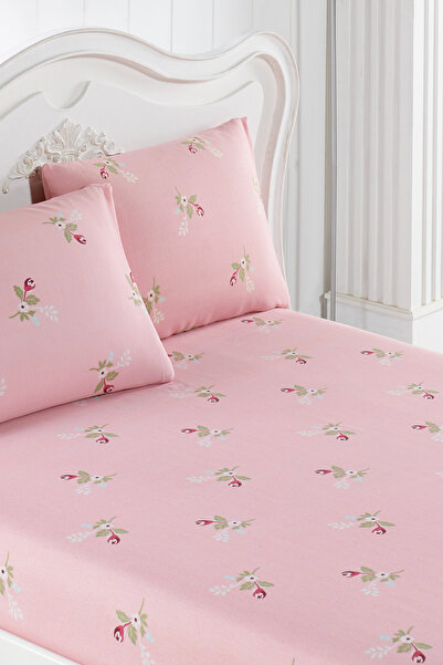 Eponj Home Pes Lastikli Çarşaf Seti Çift Kişilik Alanur Pembe