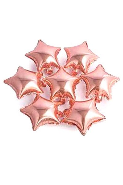 Zanzibar Rose Gold Mini Shape Star Foil Balloon 6 Pieces