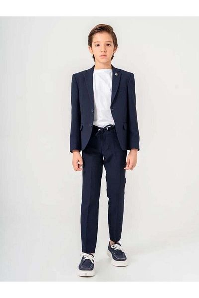 Zekids 3-6 Years Old Boys' Sports Set - T-Shirt, Linen Jacket and Pants