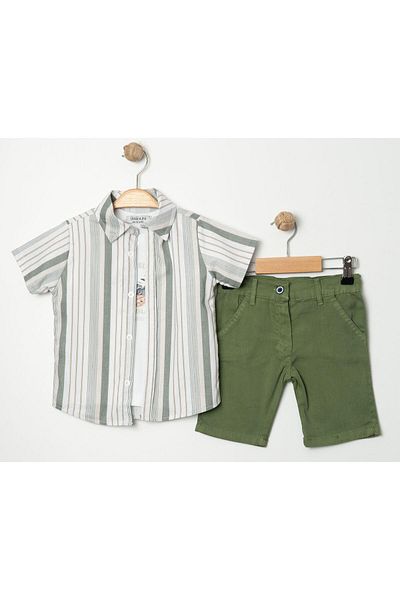 Chicsy Baby Striped 3-Piece Set with Stylish Shirts for Kids and Baby - Adjustable Waist and Short Sleeve Shorts