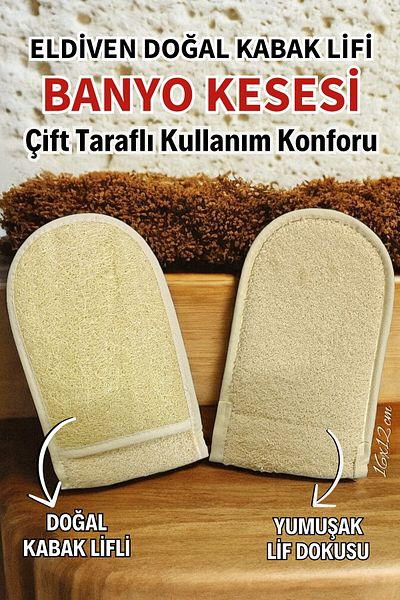 EM AMANOS BEAUTY Gloves Natural Pumpkin Washcloth Bath Scrub Double-Sided Use Natural Exfoliating Effect Skin-Friendly