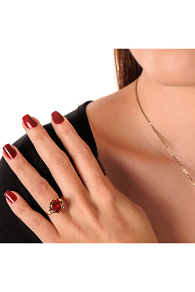 Atelier LEO Handmade Jewellery Mistik Işıltı Bordo Bakır El Yapımı Zirkon Taş...