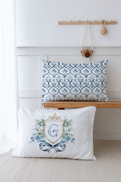 Tuğba Kuğu 2 Pillow Case (50X70) Blue Royal Series - Letter g