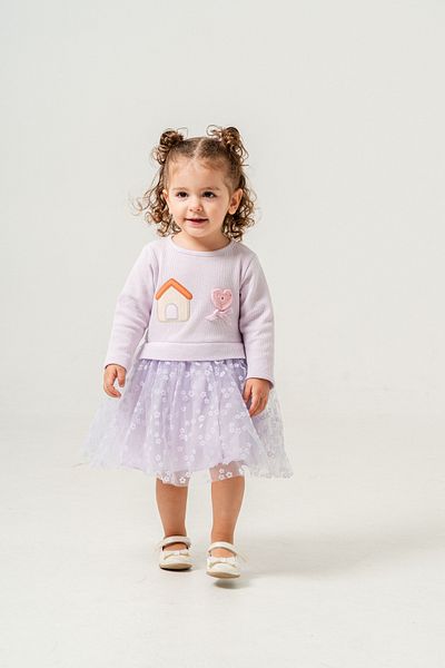 Eray Kids Seasonal Baby Girl Dress with Embroidery Detail and Floral Print