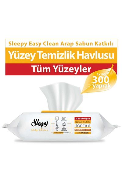 Sleepy Easy Clean Facial Cleansing Towel Arabian Soap 100 X 3 Pieces