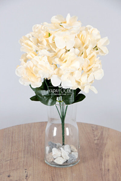 Yapay Çiçek Deposu Hortensie artificială cu 7 ramuri 40 cm crem