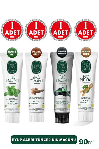 Eyüp Sabri Tuncer 90 ml Carbon Bamboo Natural Toothpaste - Misvak Mint