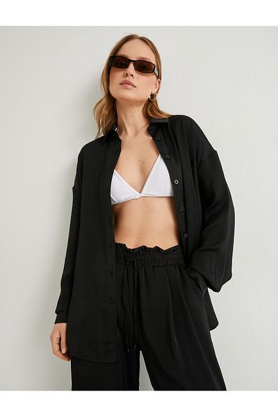 Koton Long Sleeve Shirt Textured Buttoned Regular Fit