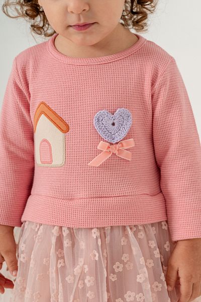 Eray Kids Seasonal Baby Girl Dress with Embroidery Detail and Floral Print