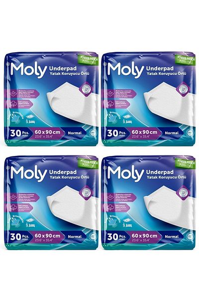 Moly Mattress Protector Cover 60X90 cm 120 Pcs Dog - Cat Powder Pads