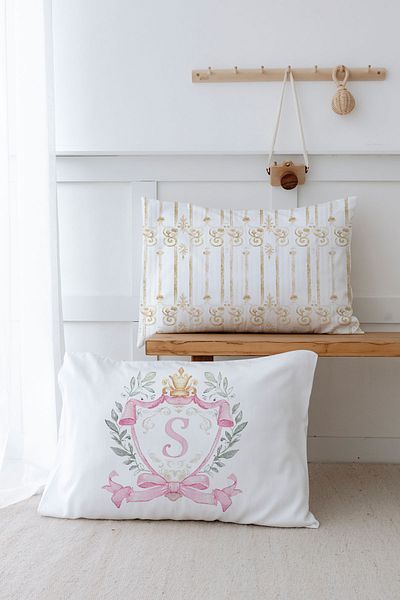 Tuğba Kuğu 2 Pillow Cases (35X45) Pink Royal Series - Letter S
