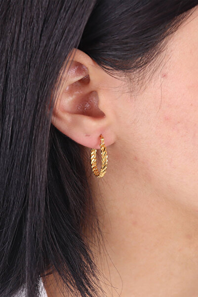 UKBA GOLD Üçlü Burma Halka Küpe M