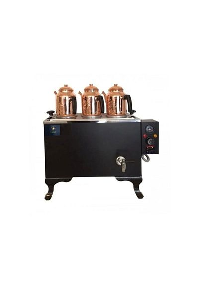 SAFİR 3-Burner Cromat Black Tea Stove - Burotype and Office Electric Tea Samovar