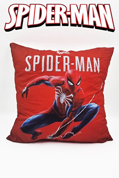 Mashotrend Kırmızı Örümcek Adam Yastık - Örümcek Adam Yastık Çocuk Yastık Kırlent