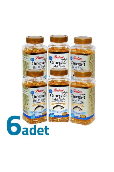 Balen Plus+ Omega-3 Balık Yağı Yumuşak Kapsül 200 Kapsül x 1380mg x 6 Kutu