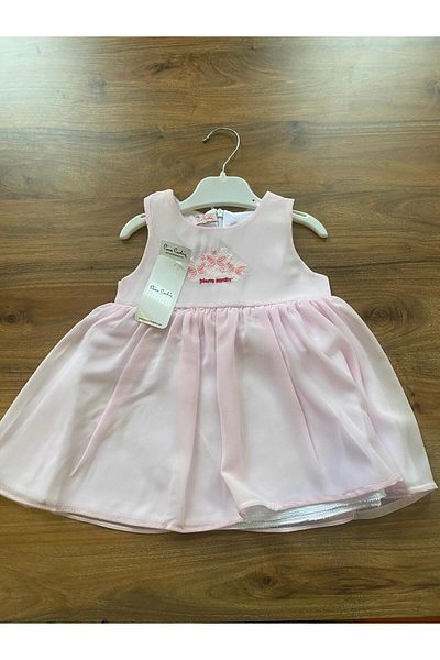 Pierre Cardin Print Chiffon Girl's Dress with Zero Sleeve Lining