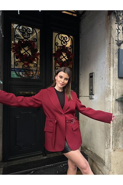 VOLT CLOTHİNG Gefütterte Blazerjacke für Damen mit Gürteldetail