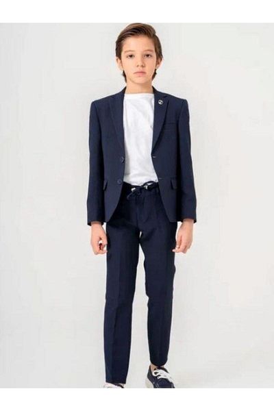 Zekids Boy's T-Shirt Jacket Waist Tied Pants 3-Piece Sports Suit (Age 11-14 Years)