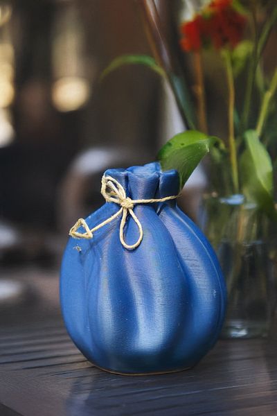 N NOXXO Bohemian Style Elegant Nordic Vase Colorful Large Size 15 X 25 cm Vegan Pla Blue