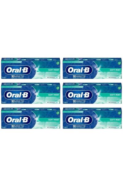 Oral-B Pro 3D White Soft Mint 75 Ml X 6 Adet
