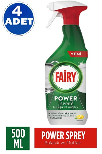 Fairy Power Sprey 3’ü 1 Arada Bulaşık Ve Mutfak 500 ml X 4 Adet