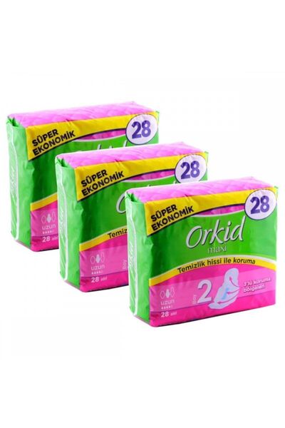 Orkid Maxi 4'lü Uzun X 3 Adet