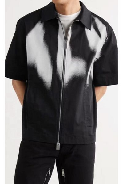 ARDSU Unisex Inkjet Graffiti Πουκάμισο εκτύπωσης λογότυπου, παλτό,