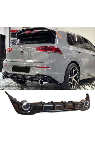 Harphour Vw Golf 8 Gti Difüzör Parlak Siyah İthal Plastik Egzoz Ucu Görünümlü...
