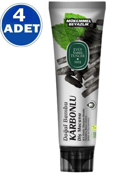 Eyüp Sabri Tuncer Natural Bamboo Activated Carbon Toothpaste 75 Ml 4 Pieces