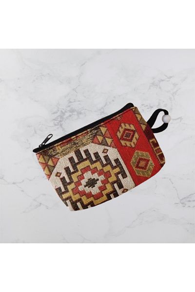 Namaste Vintage Woven Mini Coin Purse with Ethnic Pattern (13 X 9 cm)