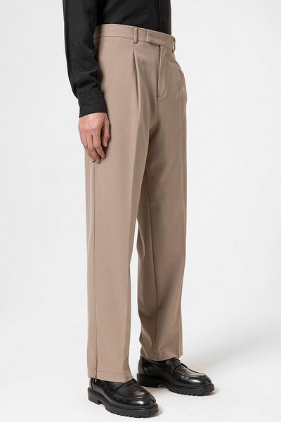 Antioch Light Mink High Waist Men's Trousers with Zipper