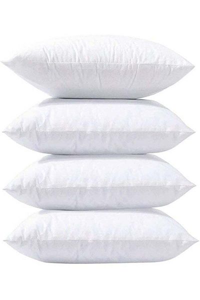 soufa dibaj 4 Pieces | Microfibre Square Cushion Filler Microfiber 65x65cm- White