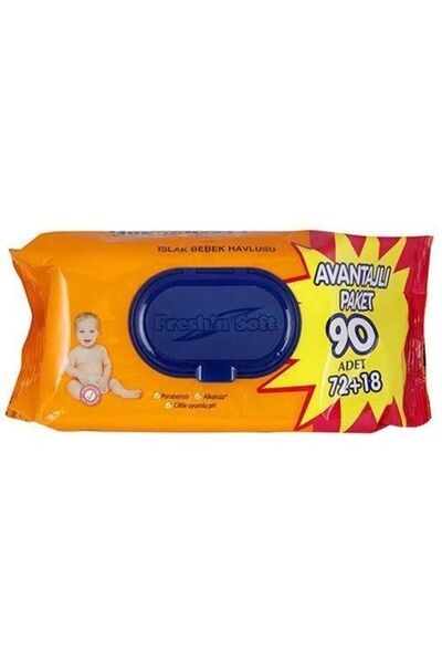 FRESHNSOFT Freshn Soft Islak Havlu Mendil 90 Yaprak 5 Li Set (450 Yaprak) Pla...