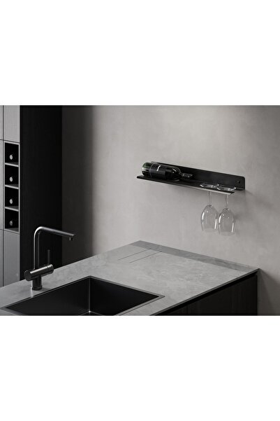 MERZANA Metal Kadehlik Bardaklık, Metal Kadeh Askısı, Metal Duvar Rafı