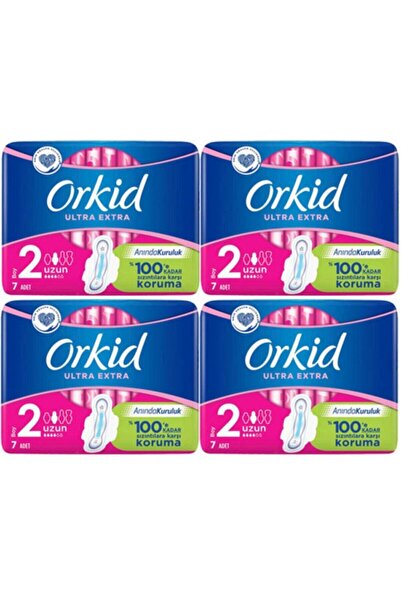 Orkid Hijyenik Ped Ultra Extra Tekli Uzun x 4 Adet
