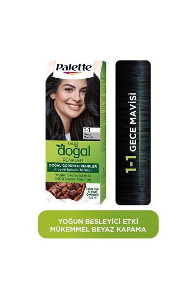 Palette Kalıcı Doğal Renkler Saç Boyası 1-1 Gece Mavisi