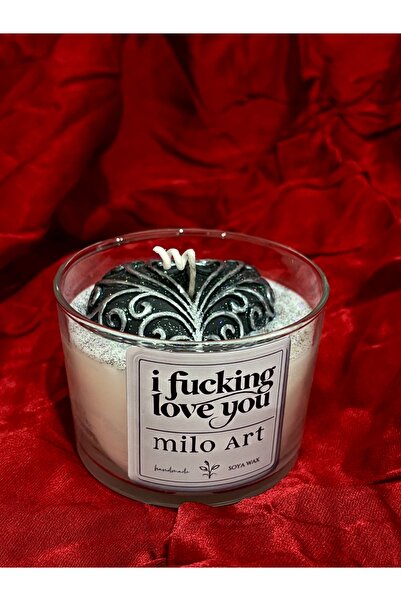 Milo Art I Fucking Love You – El Yapımı Vanilya Kokulu Bardak Mum Soya Mumu D...