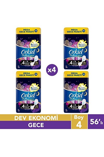Orkid Platinum 4'lü Gece Extra 14'lü X 4 Adet