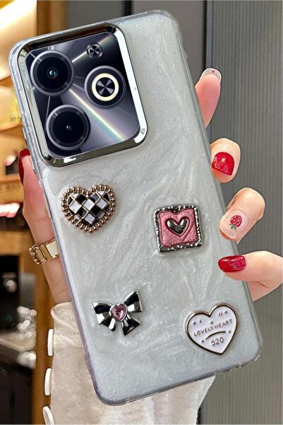 3GEN CASE Infinix Smart 8 Pro متوافق مع شريط حجري ثلاثي الأبعاد على شكل فراشة...