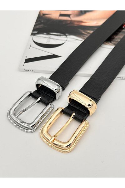 Descoin Set de 2 curele pentru femei cu cataramă punte, centură pentru haine, centură pentru pantaloni, centură pentru rochie,