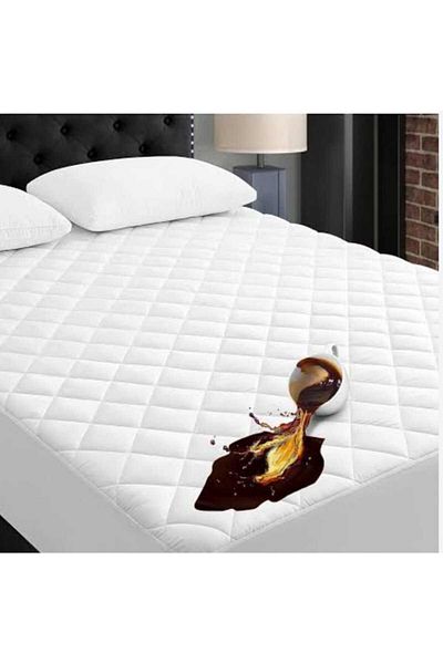 PUKKAHOME Waterproof Quilted Mattresses - 100% Cotton, Full Edge Fitted Mattress Protector, Single/Double/Battal Size