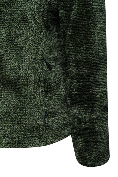 2AS Sofia Kadın Tam Fermuarlı Çizgili Polar Yeşil