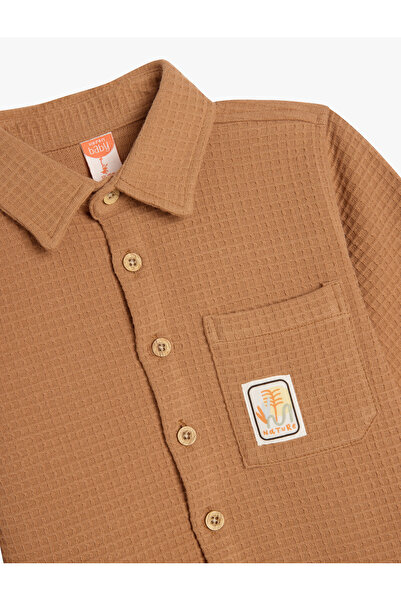 Koton Pamuklu  Uzun Kollu Cep Detaylı Polo Yaka Sweatshirt