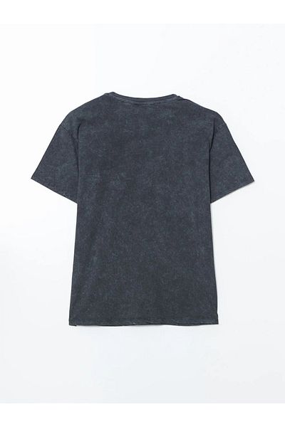 LC Waikiki Xside Anthracite Crew Neck Floral Women's T-Shirt