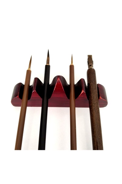 Sanathobi Wooden Five Finger Pen Cushion - 4 Slots Pen Holder and Brush Stand