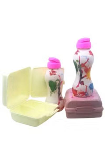 Qlüx Lunch Box & Water Bottle 4 Pcs Set for Girls