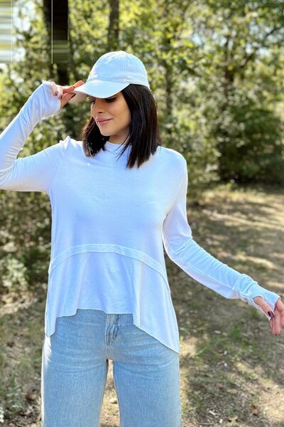 Juuuj Mâinile albe pentru femei cu detaliu mănuși, croială asimetrică, gât tu...